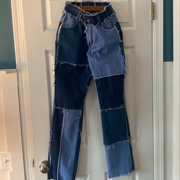 Multi denim patchwork jeans. - Picture 5 of 8